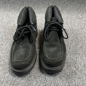 Tims Vintage Y2K Bobcat Chukka Boots 11 Black Leather Lug Sole Gorpcore Rugged